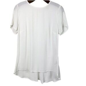 Michael Michael Kors Size XS Blouse White High Low Hem Short Sleeve Top